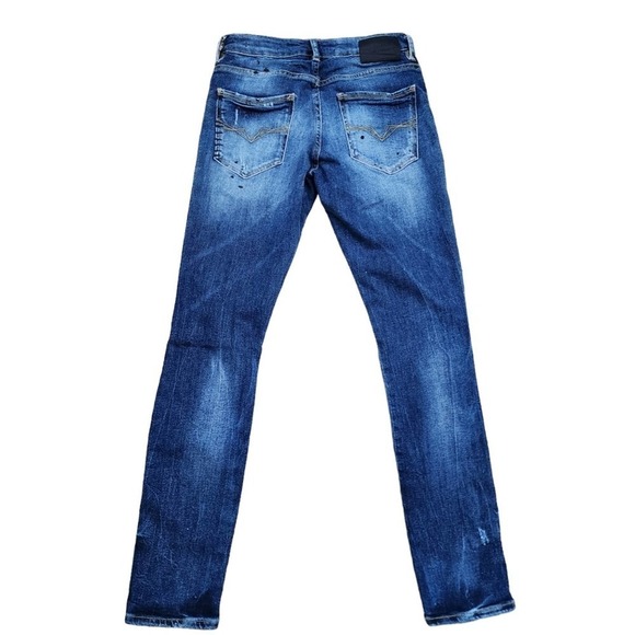 Guess Men's Skinny Jeans Patch 5 Pocket Blue Modern Original - Picture 5 of 9